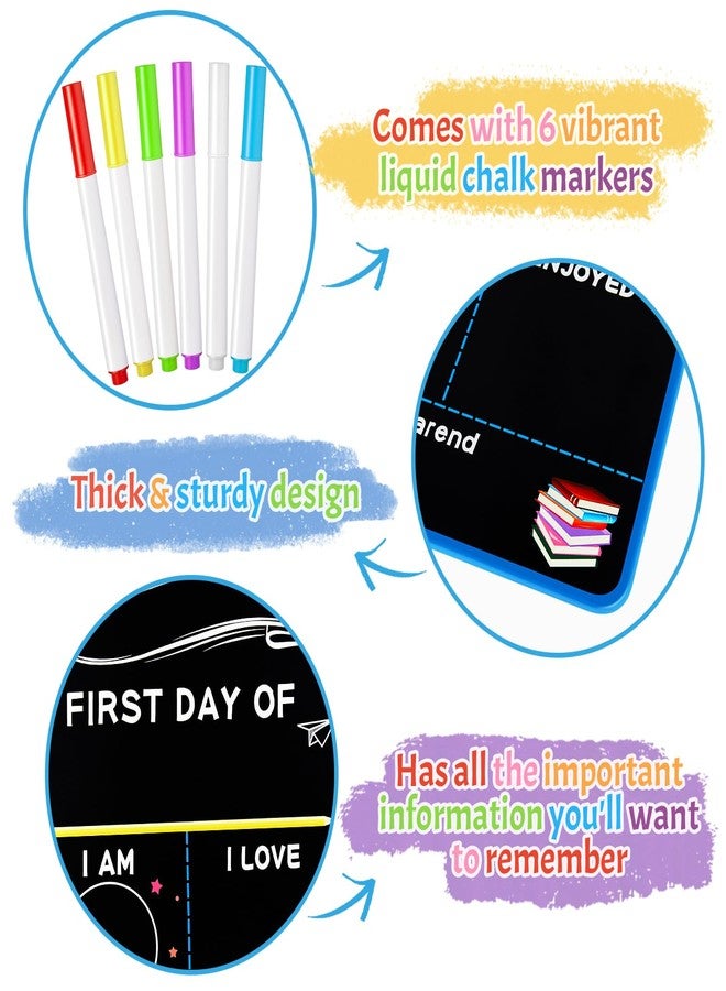 multiwins First and Last Day of School Sign with 6 Colorful Liquid Chalk Markers Pack - 14”x11”Double-Sided Back to School Signs for Kids - Reusable Wooden 1st Day of Preschool/Kindergarten Photo Props - Image 4
